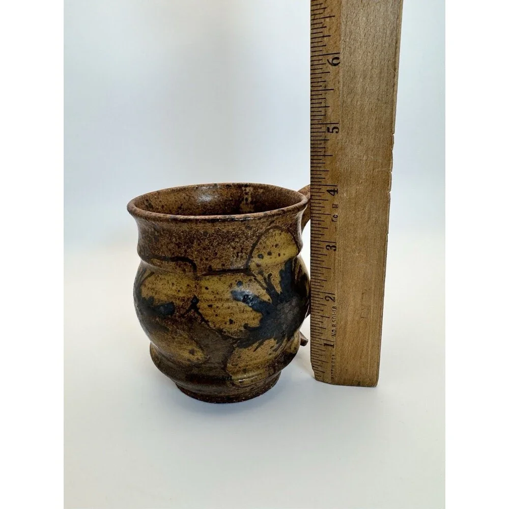 Vintage McFall Studio Art Pottery Cup Hand Crafted Stoneware Signed 4”